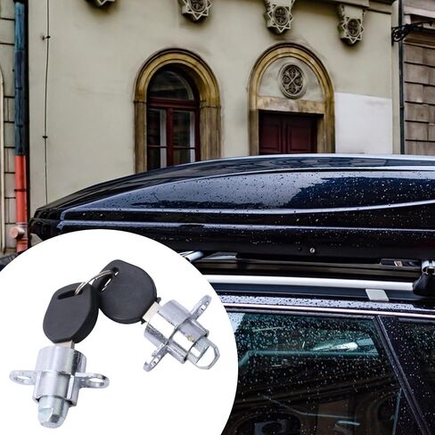 2Pcs Car Roof Box Locks Universal Replacement, Zinc Alloy Metal, Rustproof, Compact 1.73x1.26inch, Easy Install with 2 Keys in Saudi Arabia