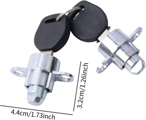 2Pcs Car Roof Box Locks Universal Replacement, Zinc Alloy Metal, Rustproof, Compact 1.73x1.26inch, Easy Install with 2 Keys in Saudi Arabia