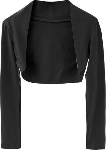 SEAUR Kids Girls Ballet Dance Bolero Shrug Long Sleeve Leotards Crop Cardigan Open Front Wrap Top Dress Cove Up in Saudi Arabia