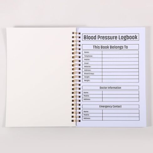 Spiral Bound Blood Pressure Log Book - for Daily Tracking Record & Monitor Your Systolic, Diastolic, Heart Rate & Pulse Readings at Home,2-Year BP Diary in Saudi Arabia