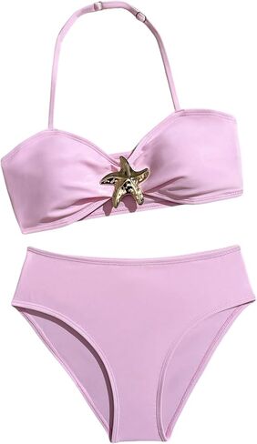 SHENHE Girl's Swimsuit 2 Piece Wireless Starfish Halter Bikini Cute Teen Bathing Suit Vacation Beachwear Set in Saudi Arabia
