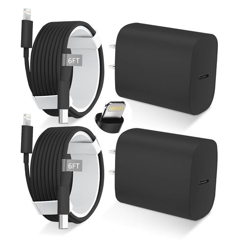 iPhone 14 13 12 Fast Charger [MFi Certified] 6FT Type C Charger 2 Pack 20W USB C Charger Block with Fast Charging Lightning Cable for iPhone 14/14 Pro/13/13Pro Max/12/12 Pro Max/11/XS/XR/X/8Plus,iPad in Saudi Arabia