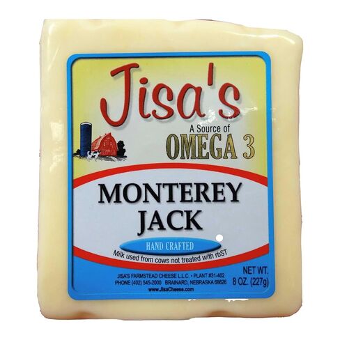 Monterey Jack | 6-Pack | 8 oz Each | Artisan Cheese | Made with Whole Milk | Crafted in Small Batches | Produced in Nebraska | Jisa's Farmstead Cheese in Saudi Arabia