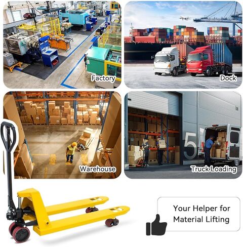 Manual Pallet Jack 6,600 LBS Capacity, 48" x 27" Heavy Duty Pallet Truck with Nylon Wheels, Industrial Hand Pallet Jack for Warehouse, Factory & Material Handling in Saudi Arabia