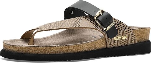 Mephisto Women's Helen Mix Flat Sandal, Black Helios, 9 in Saudi Arabia