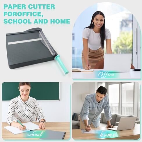 قاطعة ورق مقصلة، قاطعة ورق A4، أداة تشذيب ورق شديدة التحمل مع واقي أمان، لوح تقطيع بطول 12 بوصة، سعة 16 ورقة، للبطاقات والصور وسجلات القصاصات والمكتب والفصول الدراسية in Kuwait