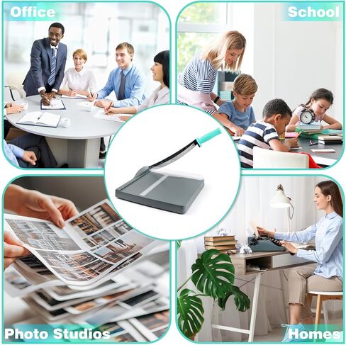 قاطعة ورق مقصلة، قاطعة ورق A4، أداة تشذيب ورق شديدة التحمل مع واقي أمان، لوح تقطيع بطول 12 بوصة، سعة 16 ورقة، للبطاقات والصور وسجلات القصاصات والمكتب والفصول الدراسية in Kuwait