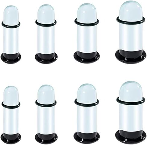 EVKILKJS Glass Stretching Kit for Ears Ear Gauge Stretching Kit with Rubber O-Rings Unique Design Smooth Glass 8MM Earlobe Piercing Expander 4PCS in Saudi Arabia
