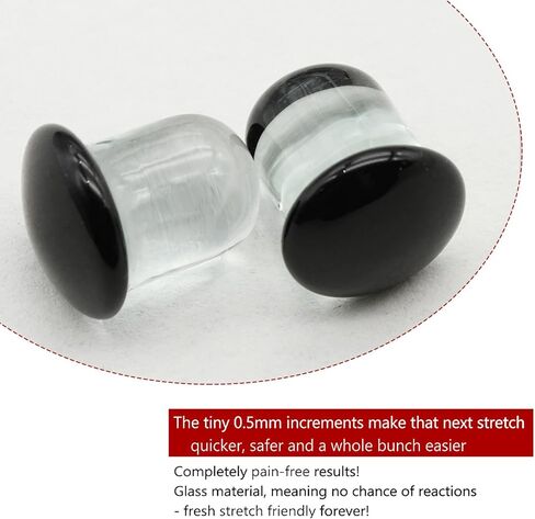 EVKILKJS Glass Stretching Kit for Ears Ear Gauge Stretching Kit with Rubber O-Rings Unique Design Smooth Glass 8MM Earlobe Piercing Expander 4PCS in Saudi Arabia