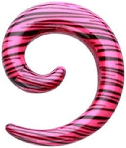 Tiger Stripe Acrylic Ear Gauge Spiral Taper Sold As Pair in Saudi Arabia