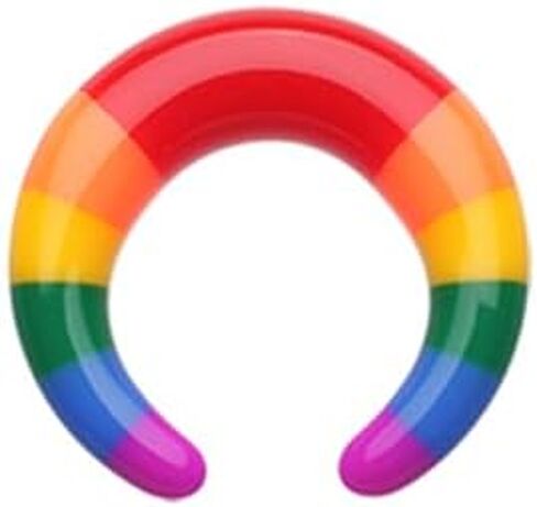 Rainbow Stripes Acrylic Ear Gauge Buffalo Taper Sold As Pair in Saudi Arabia