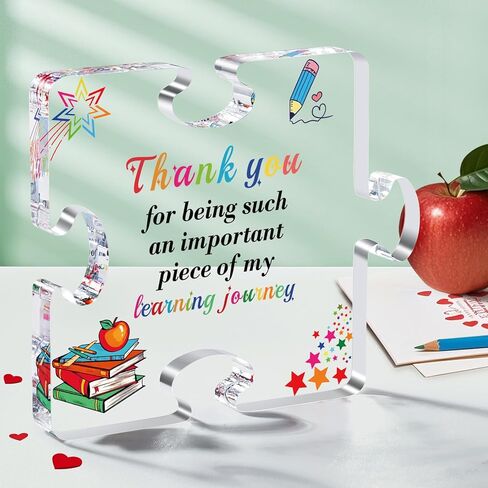 هدايا عيد الحب للمعلمين، هدايا تقدير المعلم للنساء والرجال هدية المعلم من الأكريليك كتلة اللغز 3.3 × 3.9 في الأوزان الورقية، شكرًا لك هدايا من الطلاب in Kuwait