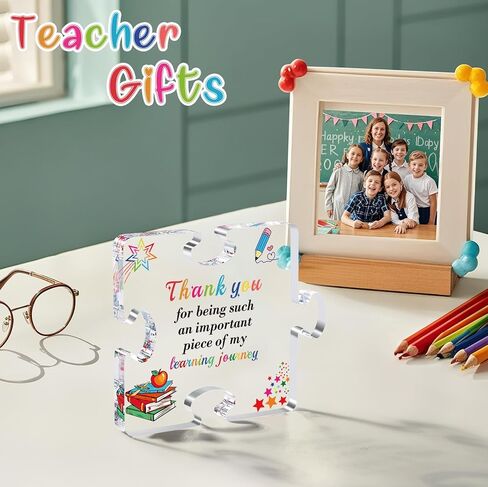 هدايا عيد الحب للمعلمين، هدايا تقدير المعلم للنساء والرجال هدية المعلم من الأكريليك كتلة اللغز 3.3 × 3.9 في الأوزان الورقية، شكرًا لك هدايا من الطلاب in Kuwait