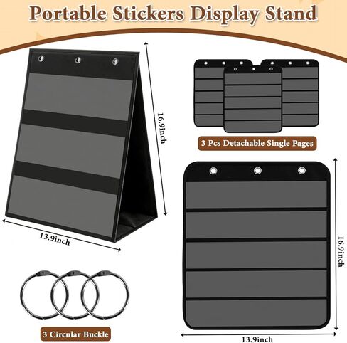 مخطط جيب الطاولة 14 × 17 بوصة - تصميم الوجه 3 صفحات 8 جوانب حامل عرض الملصقات المحمول منظم التدريس من قماش أكسفورد للفصول الدراسية والمدرسة المنزلية ومستلزمات المعلمين (في انتظار براءة الاختراع) in Kuwait