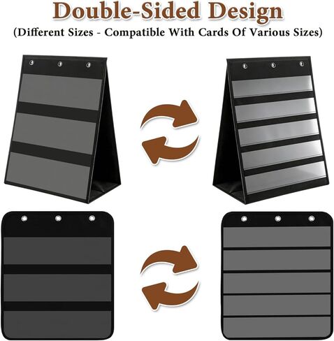 مخطط جيب الطاولة 14 × 17 بوصة - تصميم الوجه 3 صفحات 8 جوانب حامل عرض الملصقات المحمول منظم التدريس من قماش أكسفورد للفصول الدراسية والمدرسة المنزلية ومستلزمات المعلمين (في انتظار براءة الاختراع) in Kuwait