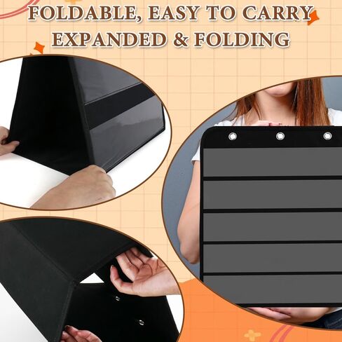 مخطط جيب الطاولة 14 × 17 بوصة - تصميم الوجه 3 صفحات 8 جوانب حامل عرض الملصقات المحمول منظم التدريس من قماش أكسفورد للفصول الدراسية والمدرسة المنزلية ومستلزمات المعلمين (في انتظار براءة الاختراع) in Kuwait