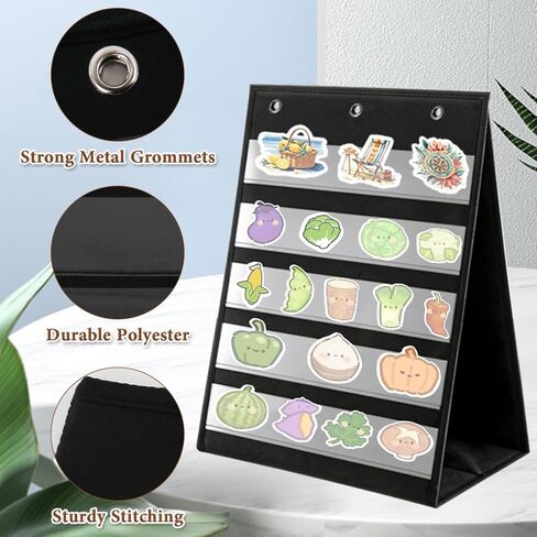 مخطط جيب الطاولة 14 × 17 بوصة - تصميم الوجه 3 صفحات 8 جوانب حامل عرض الملصقات المحمول منظم التدريس من قماش أكسفورد للفصول الدراسية والمدرسة المنزلية ومستلزمات المعلمين (في انتظار براءة الاختراع) in Kuwait