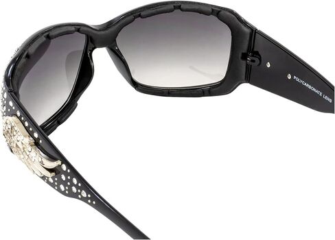 Rodeo Queen زوجان من النظارات الشمسية للدراجات النارية للنساء بإطار أسود مبطن مع أحجار الراين اللامعة وعدسات متدرجة دخانية in Kuwait