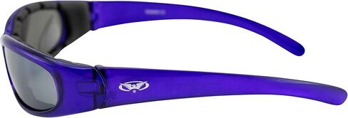 Global Vision Chicago Padded Motorcycle Sunglasses Purple Frames with Flash Mirror Lenses in Saudi Arabia