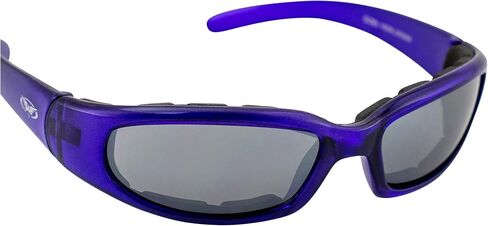 Global Vision Chicago Padded Motorcycle Sunglasses Purple Frames with Flash Mirror Lenses in Saudi Arabia