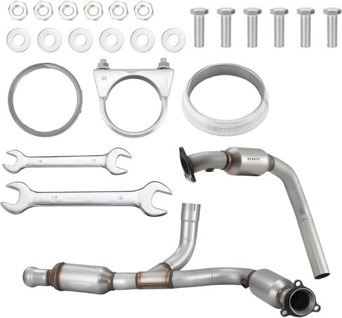 طقم المحول الحفاز مناسب لسيارة Chevy & GMC - Avalanche، Silverado 1500، Suburban، Tahoe، Sierra 1500، Yukon، Yukon XL 1500-09-14-Replace 50490 194371 4.3L 4.8L 5.3L 6.0L (متوافق مع EPA) in Kuwait