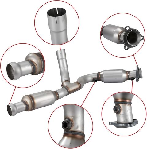 طقم المحول الحفاز مناسب لسيارة Chevy & GMC - Avalanche، Silverado 1500، Suburban، Tahoe، Sierra 1500، Yukon، Yukon XL 1500-09-14-Replace 50490 194371 4.3L 4.8L 5.3L 6.0L (متوافق مع EPA) in Kuwait
