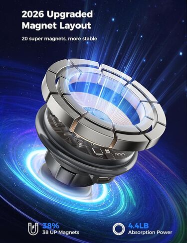 SUPERONE Magnetic Cup Holder Phone Mount, MagSafe Car Mount Cup Holder [Super Strong Magnetic Strength] 360° Rotation Fit for iPhone15 14 13 12 Pro Max Mini MagSafe Case & All Phones【Tesla Compatible】 in Kuwait