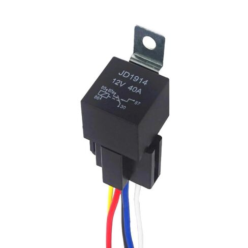 JD1914 5 دبوس مرحل السيارة 12 فولت 40 أمبير SPDT مع مقبس تسخير سلكي مسبقًا، 14/16 AWG لقارب شاحنة السيارة in Kuwait