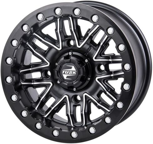 عجلة TUSK 4/156 Nebo Beadlock 14x7 5.0 + 2.0 مصنوعة آليًا/أسود متوافقة مع Polaris RZR XP 1000 2014-2021 in Kuwait