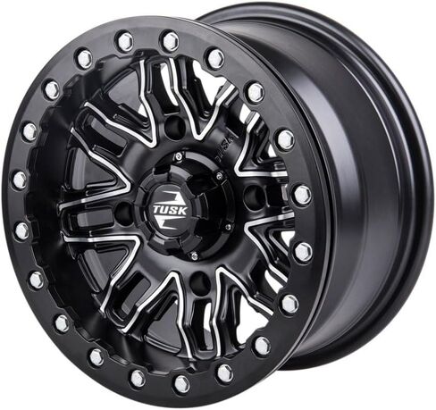 عجلة TUSK 4/156 Nebo Beadlock 14x7 5.0 + 2.0 مصنوعة آليًا/أسود متوافقة مع Polaris RZR XP 1000 2014-2021 in Kuwait