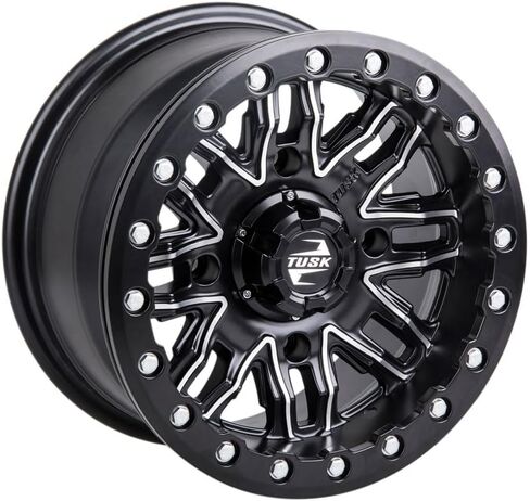 عجلة TUSK 4/156 Nebo Beadlock 14x7 5.0 + 2.0 مصنوعة آليًا/أسود متوافقة مع Polaris RZR XP 1000 2014-2021 in Kuwait