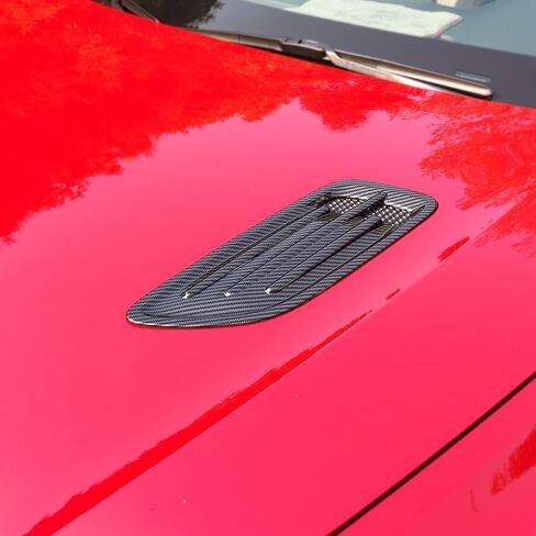 2PCS ABS Carbon Fiber Pattern Hood Vent Trim Covers Compatible with Kia Stinger 2018 2019 2020 2021 2022 2023 Accessories in Saudi Arabia