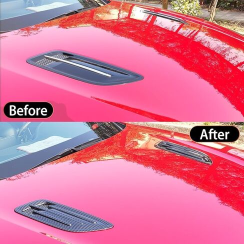 2PCS ABS Carbon Fiber Pattern Hood Vent Trim Covers Compatible with Kia Stinger 2018 2019 2020 2021 2022 2023 Accessories in Saudi Arabia