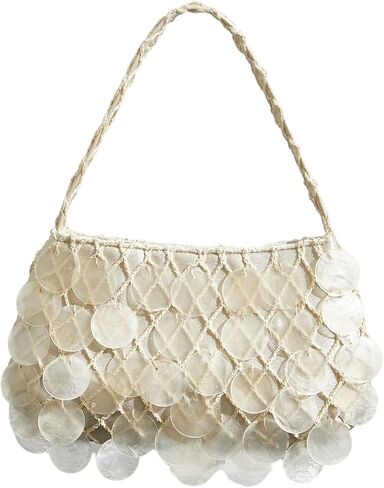 SweatyRocks Women's Shell Beaded Clutch Purse Top Handle Bag Evening Handbags in Saudi Arabia