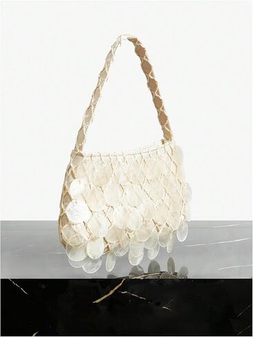 SweatyRocks Women's Shell Beaded Clutch Purse Top Handle Bag Evening Handbags in Saudi Arabia