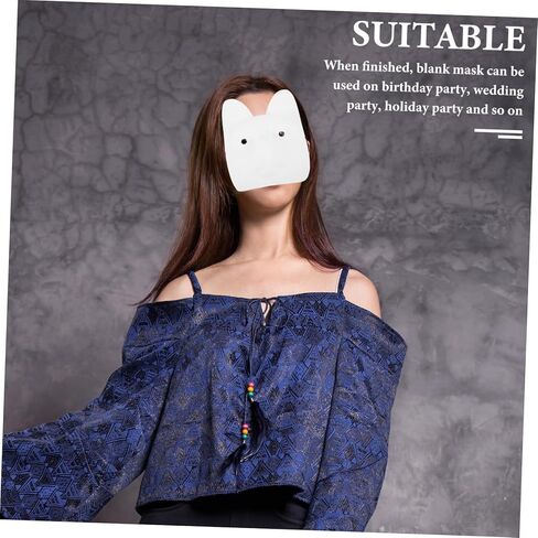 DOITOOL Unpainted Pvc Cat Mask for Crafting Blank Masquerade Mask for Parties and Cosplay Comfortable and Lightweight Animal Face Cover for Creative Projects in Saudi Arabia
