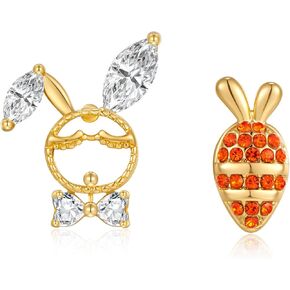 Easter Rabbit Pearl Earrings Dainty Studs Bunny Carrot Cute Animal Jewelry in Saudi Arabia