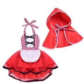 Halloween Baby Little Red Riding Hood Costume Outfit Newborn Toddler Girl Tutu Dress Cloak Outfits Fairy Tale Costume in Kuwait