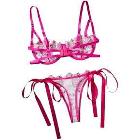Adjustable Lingerie Set Wireless Floral Lace Mesh Bra and Thong See Through Sexy Elegant Bralette for Women in Saudi Arabia