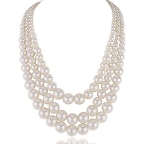 Kalse 3 طبقات ستراند مقلد بيرل ستراند مريلة قلادة سلسلة قلادة (3 فروع) in Kuwait