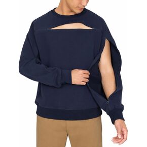 95% Cotton Crewneck with Full Arm & Chest Access | Dialysis, Chemo & IV Infusion Sweatshirt | Unisex Relaxed Fit in Saudi Arabia