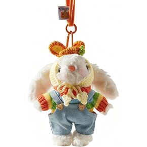 Lop-Eared Bunny Plush Charm Keychain - Soft Stuffed Rabbit Accessory, Suitable Gift for Family, Friends & Couples in Saudi Arabia