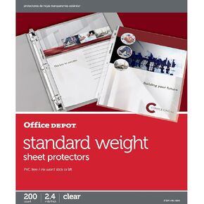 Office Depot Standard Weight Sheet Protectors, 8 1/2in. x 11in., Clear, Pack of 200, OD491694 in Kuwait