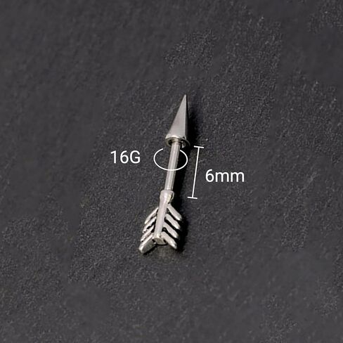 2Pcs 16G Arrow Cartilage Earrings, Surgical Steel Stud Helix Earrings for Helix Piercing, Cartilage Piercing Studs in Saudi Arabia
