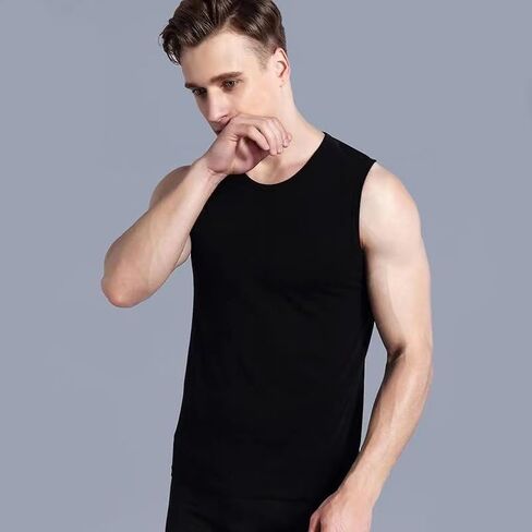 3pcs Men's Crewneck Sleeveless Sweat Jogging Vest Gym Workout Bodybuilding Tank Top Sleeveless V-Neck T-Shirt in Saudi Arabia
