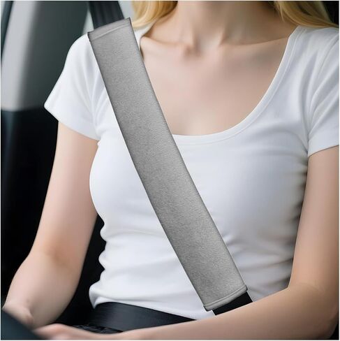 Extra Long Car Seatbelt Cover, 2PCS Soft Fluffy 23.62Inches Vehicle Seat Belt Strap Pads, Comfortable Automotive Interior Shoulder Cushion Mat, Universal for Truck SUV Sedan (Black) in Saudi Arabia