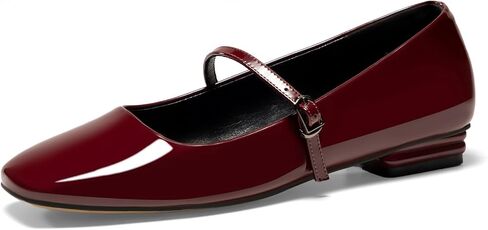 حذاء ماري جين مسطح نسائي مغلق بمقدمة مربعة حذاء باليه مسطح ومريح وسهل الارتداء in Kuwait