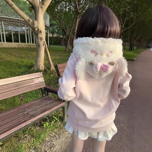 Y2K Jojifuku Cutecore Kawaii Zip Up Hoodie Fall Jacket Cute Stripes Hoodies Outerwear Jackets Coats Winter Women in Saudi Arabia