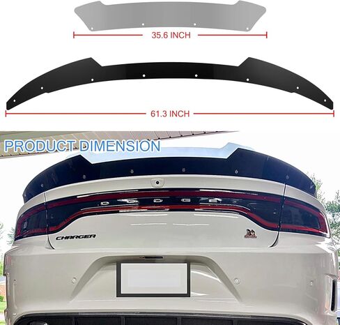 Bonbo Venom V2 جناح خلفي من Wickerbill لشاحن دودج 2015-2024 SRT ScatPack Hellcat، جناح خلفي من النوع الإضافي مكون من قطعتين مع أداة RivNut (أسود لامع) in Saudi Arabia