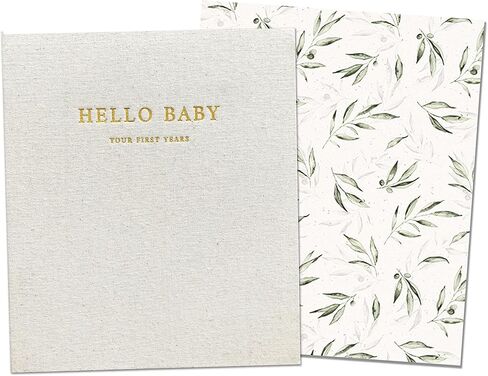 Peachly Unisex Baby Memory Book | Minimalist First Year Keepsake for Milestones | Simple Cute Scrapbook Baby Books for Boy or Girl | 60 Pages Natural Linen Baby Book - Clementine in Saudi Arabia